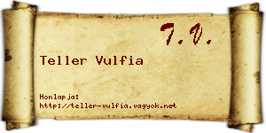 Teller Vulfia névjegykártya